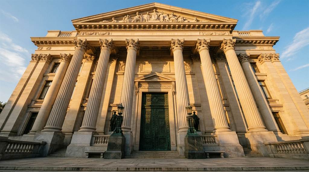 Neoclassical Institutional Custody Facade
